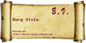 Berg Viola névjegykártya